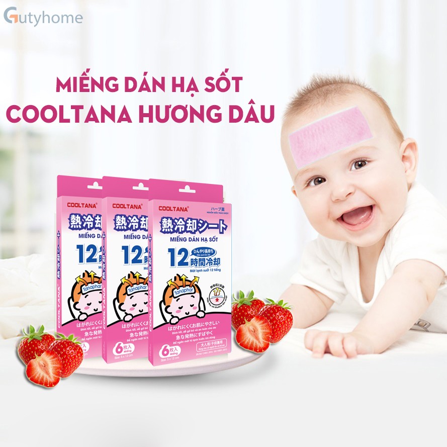 Hộp 6 miếng dán hạ sốt cooltana-japan technology - hương dâu