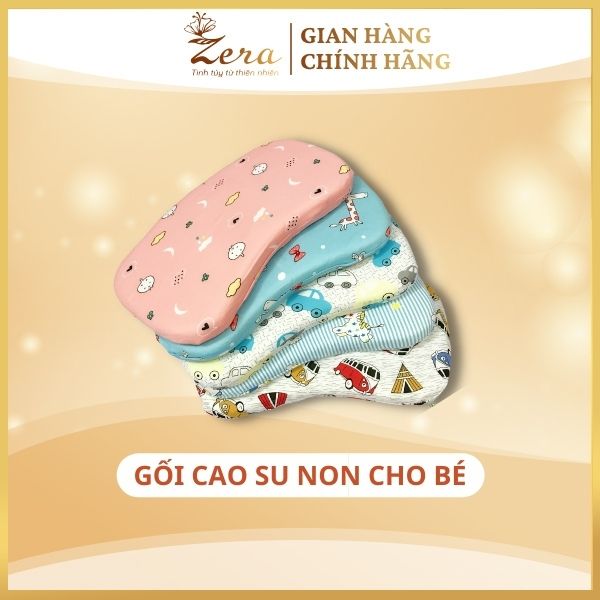 Gối cao su non chống lõm cho trẻ sơ sinh Zera, họa tiết dễ thương dành cho bé trai và bé gái, dễ dàng tháo giặt giũ
