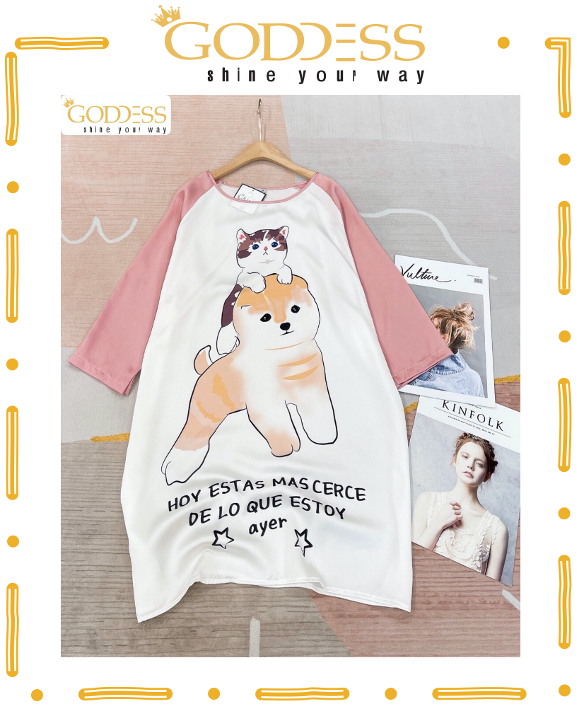 Đầm pijama lụa satin ?? đầm ngủ bigsize 40 - 65kg lụa mát mịn cao cấp