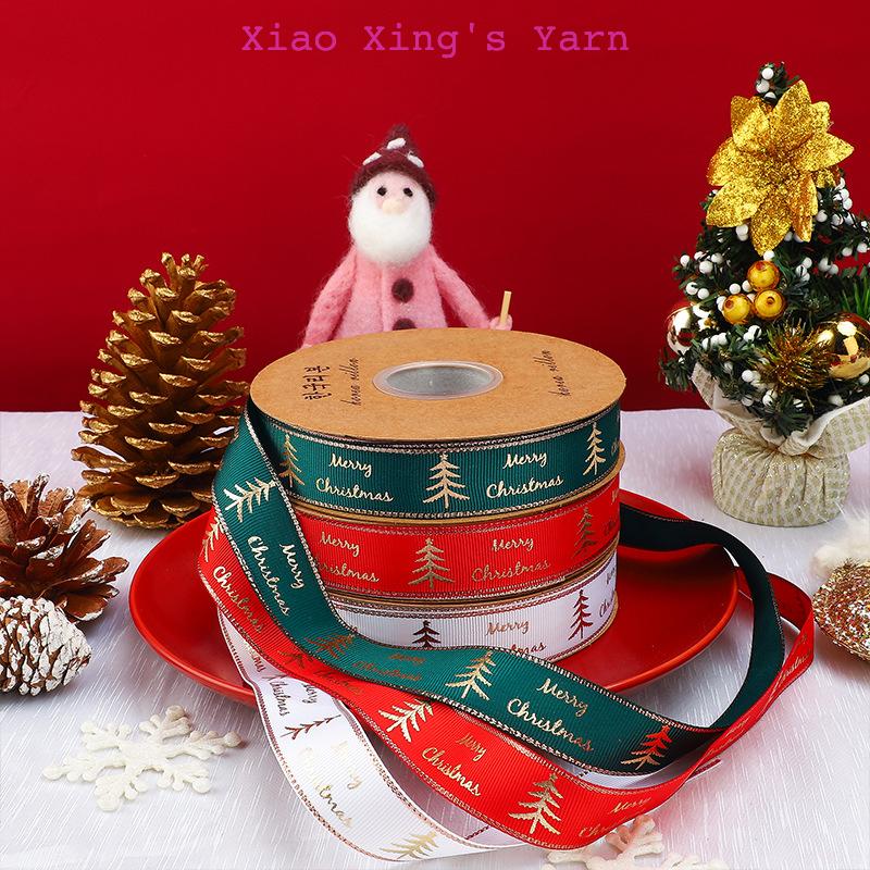 Ruy băng cây thông giáng sinh Merry Christmas 3 màu cơ bản | Xiao Xing's Yarn