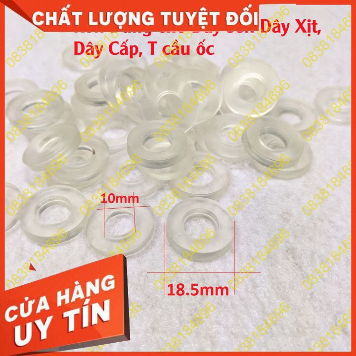 Combo 20 gioăng ron trắng dây cấp, dây bát sen, dây xịt giá rẻ , ron phi 18mm
