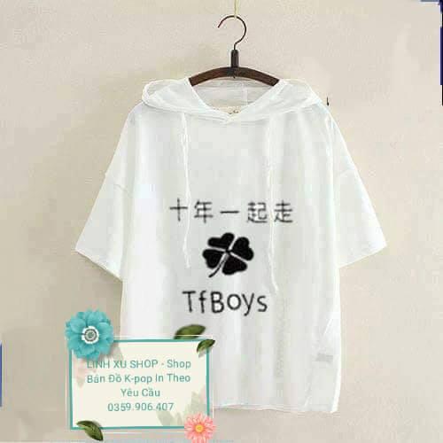 áo hoodie TFBOYS tay ngắn in theo yêu cầu