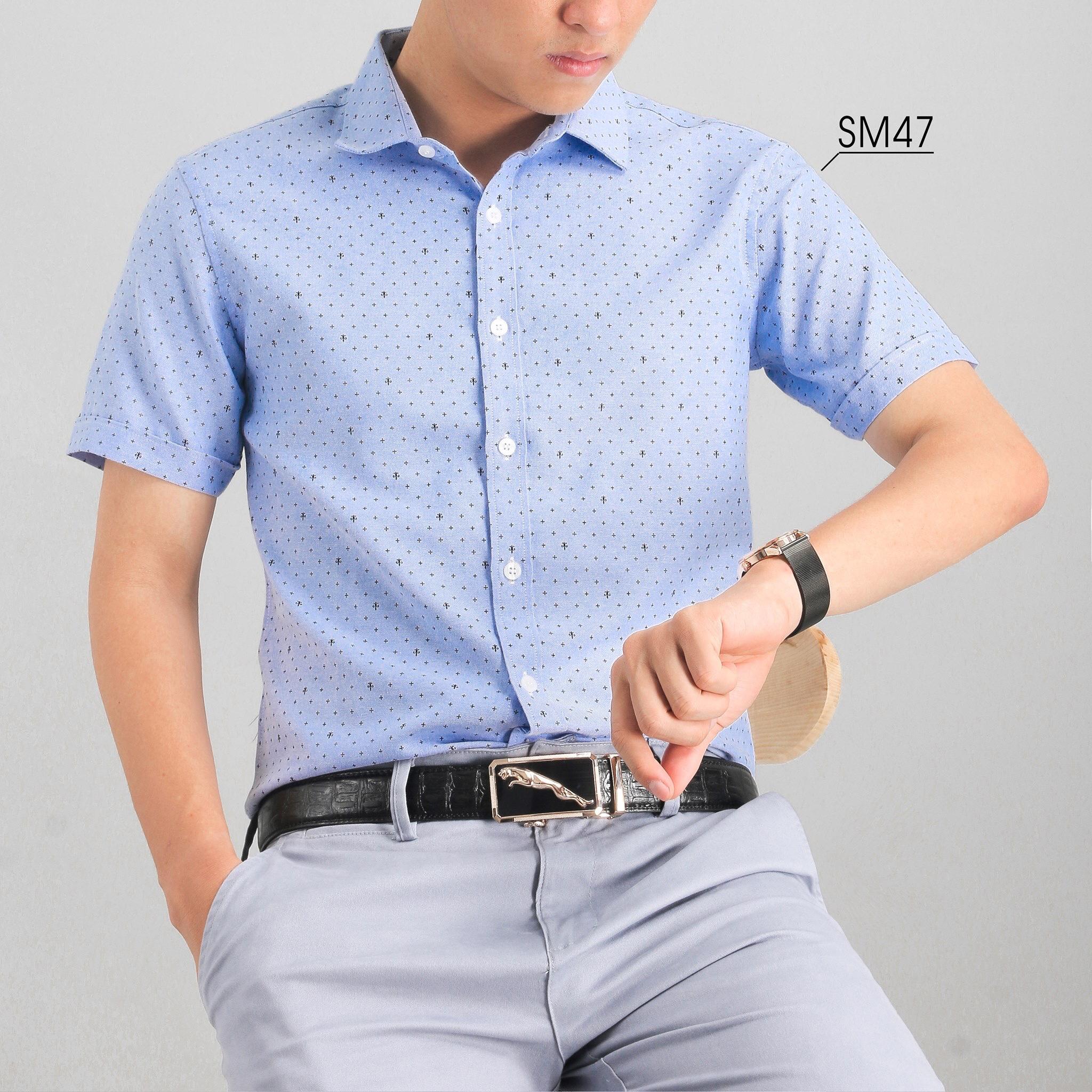 Áo sơ mi chấm bi ngắn tay - sang trọng - thời trang - đpt shop