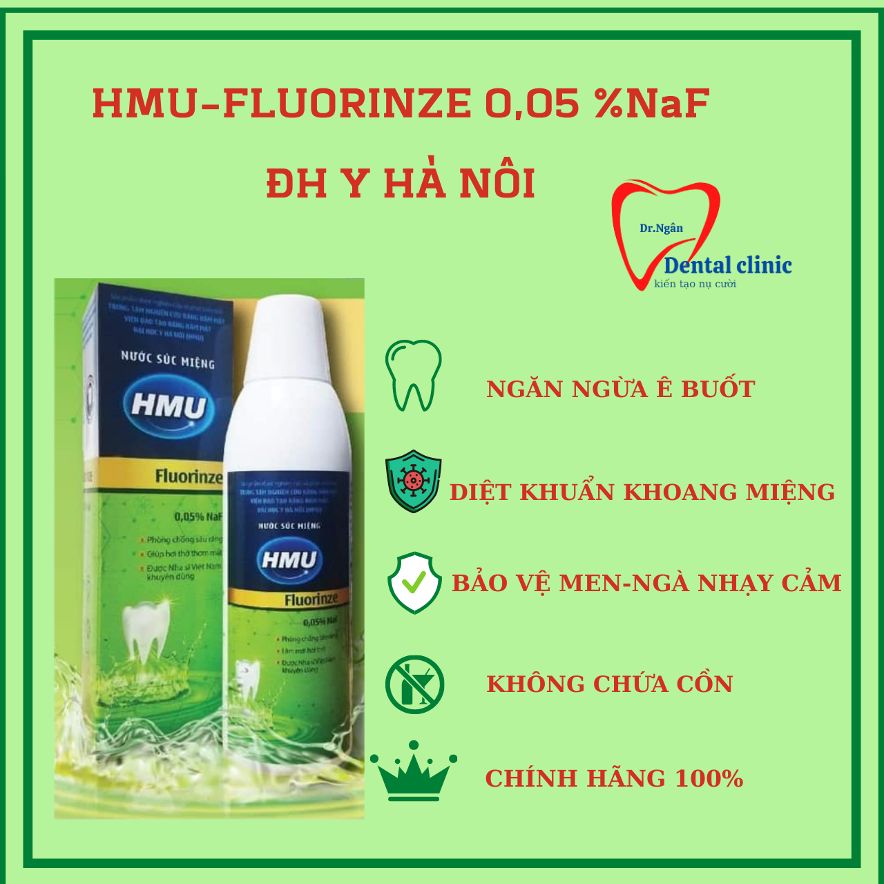 Nước súc miệng fluorinze 0,05 naf-nước súc miệng chống ê buốt,hôi miệng,giảm tụt lợi,thơm miệng hương quế đh y hn
