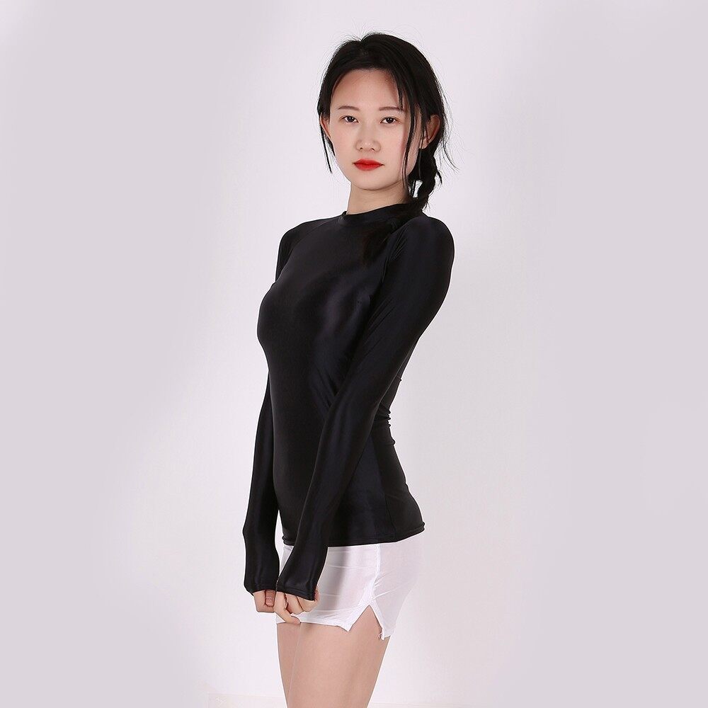 Áo nữ \ 'mỏng dầu sáng bóng dây chéo nữ yoga áo lấp lánh bóng