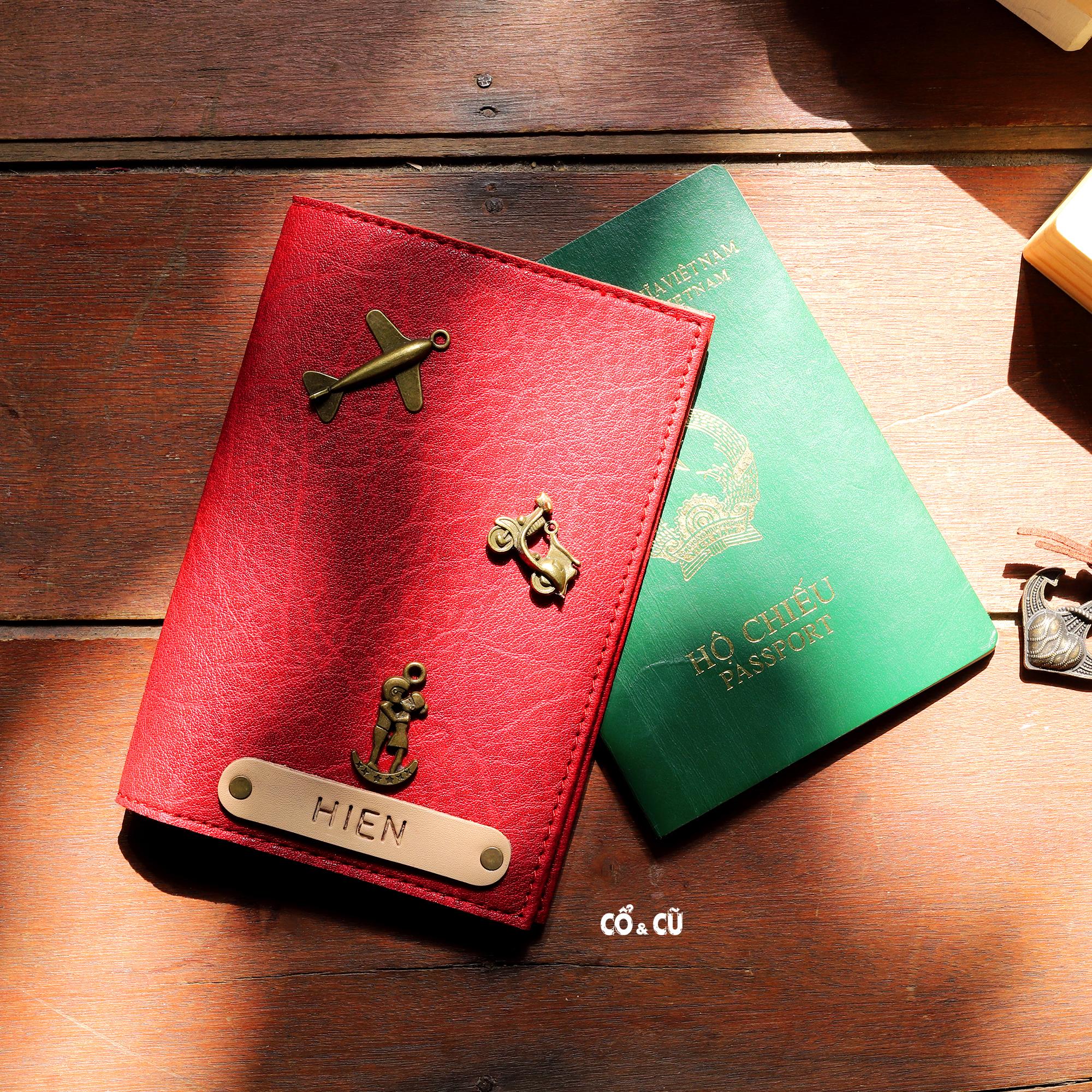 [HCM]Ví đựng hộ chiếu/cover passport màu đỏ boocđo