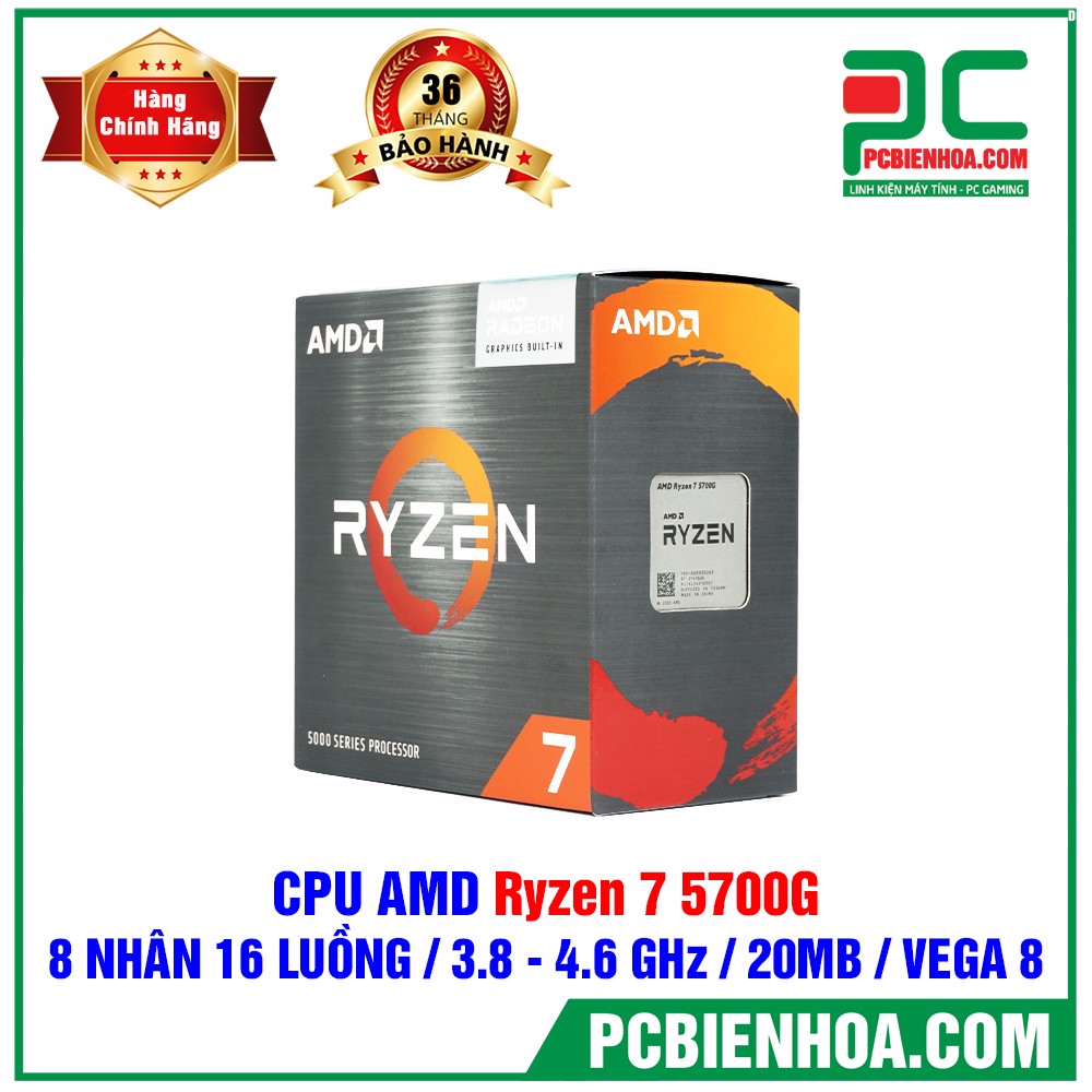 CPU AMD RYZEN 7 5700G- AM4 - Chính hãng mới 100% bảo hành 36 tháng