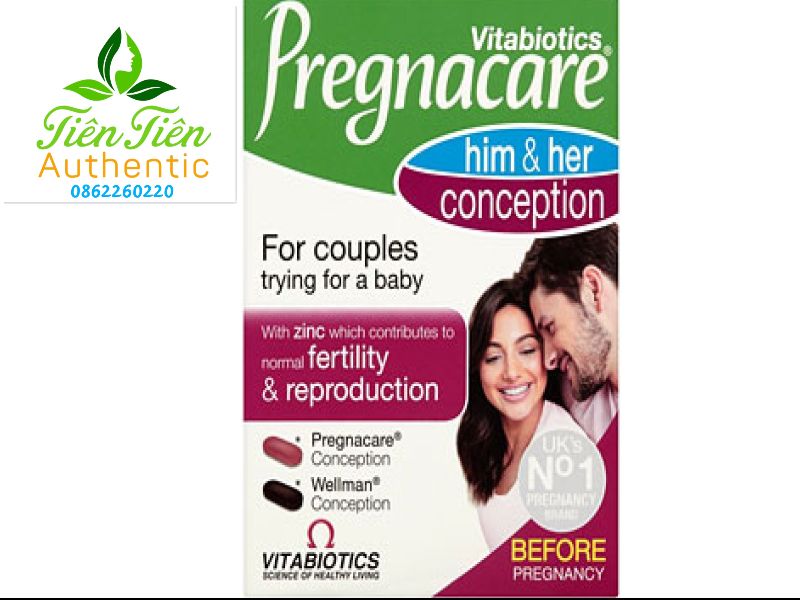 VITAMIN TĂNG KHẢ NĂNG THỤ THAI VITABIOTICS PREGNACARE HIM AND HER CONCEPTION