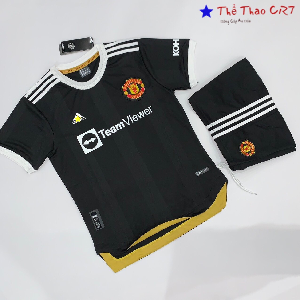 Áo quần bóng đá-Áo quần Đá Banh Câu Lạc Bộ Manchester United -Mẫu Đen- Mùa Giải Mới-Chất Polyester Gai Thái Cao Cấp