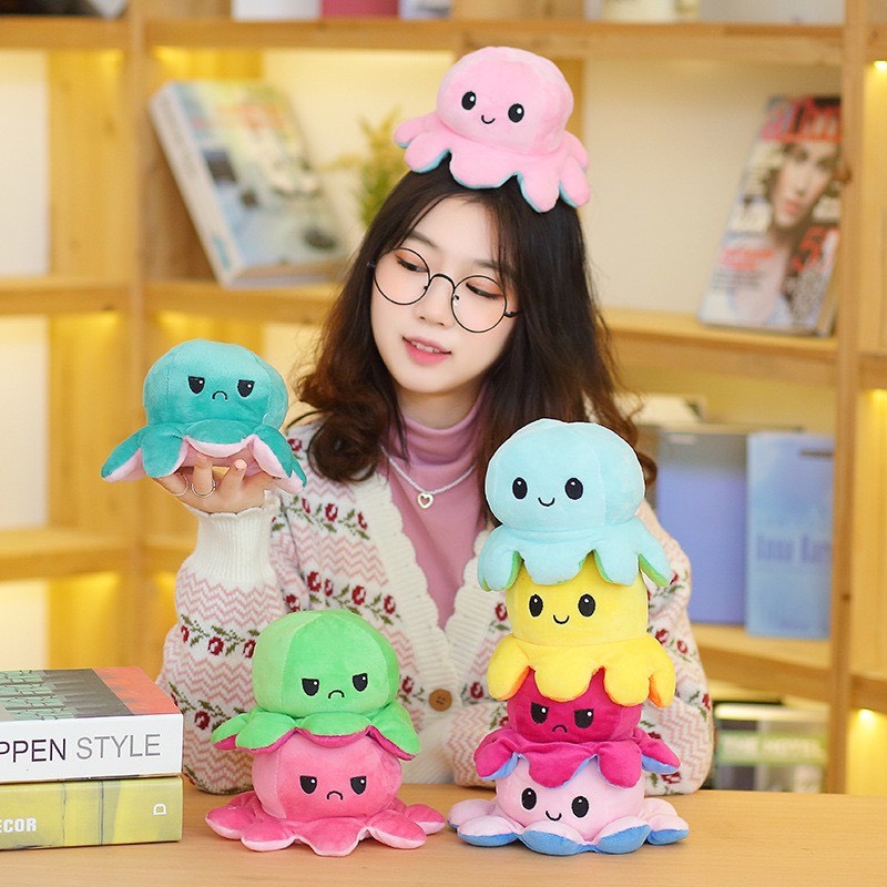 Gấu Bông Bạch Tuộc Cảm Xúc 2 mặt size 25cm chất liệu vải nhung mịn dễ thương Phụ Kiện 68