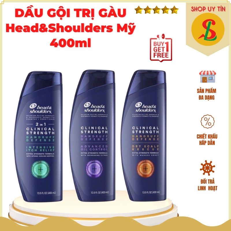 Dầu gội Head Shoulders Mỹ sạch gàu ngừa nấm dầu gội chống gàu ngứa hiệu quả mẫu mới 2in1 400ml NPP Songliemshop