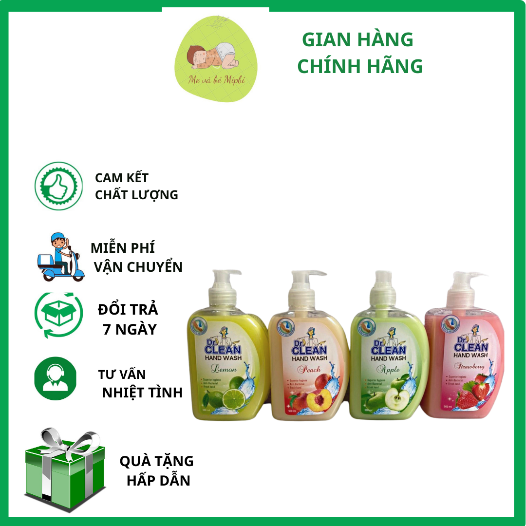Sữa rửa tay DR Clean 500ml hương hoa quả các vị