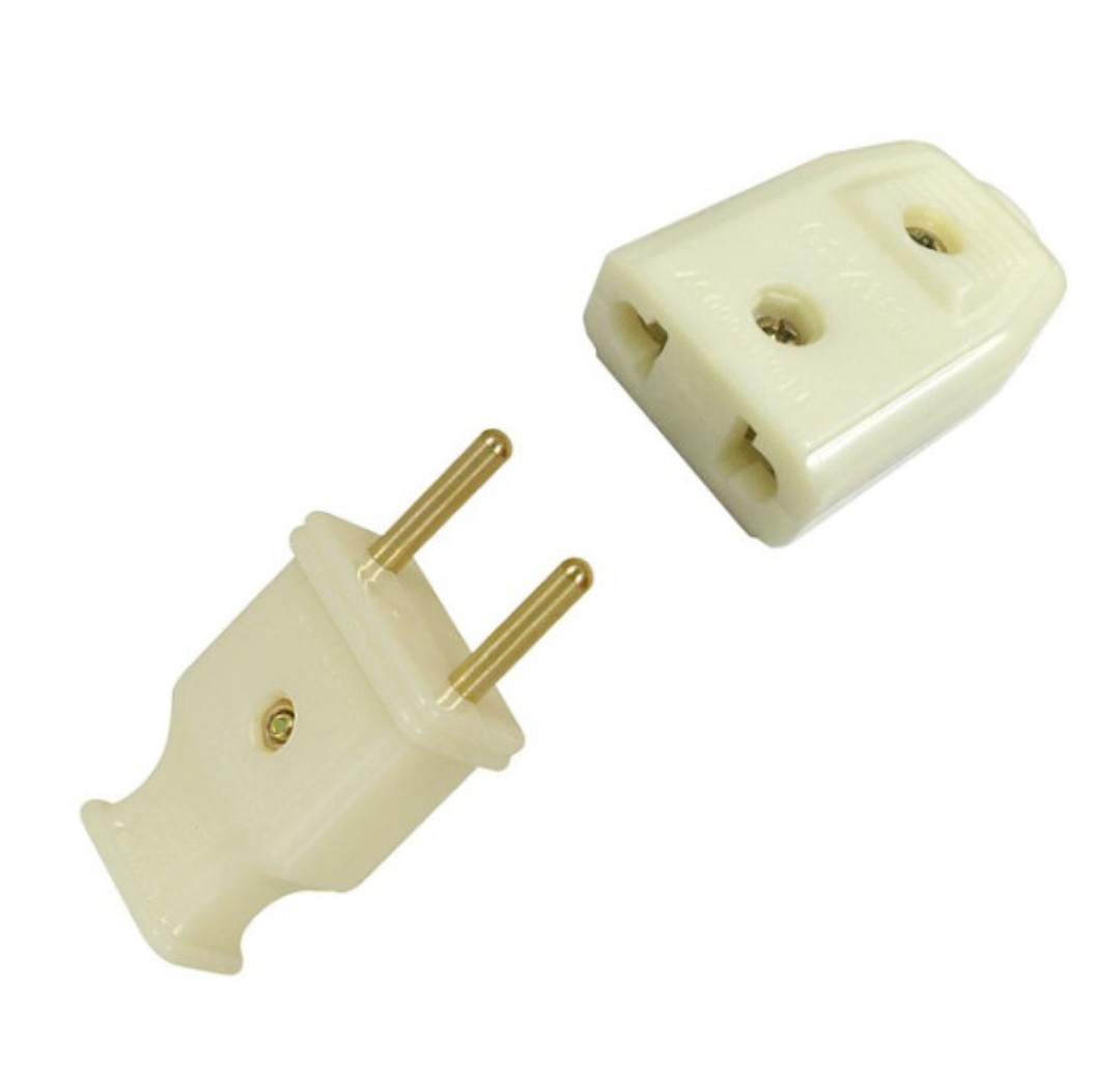Bộ 2 Phích cắm điện đực + phích cái ổ cắm đơn thông dụng Omisu