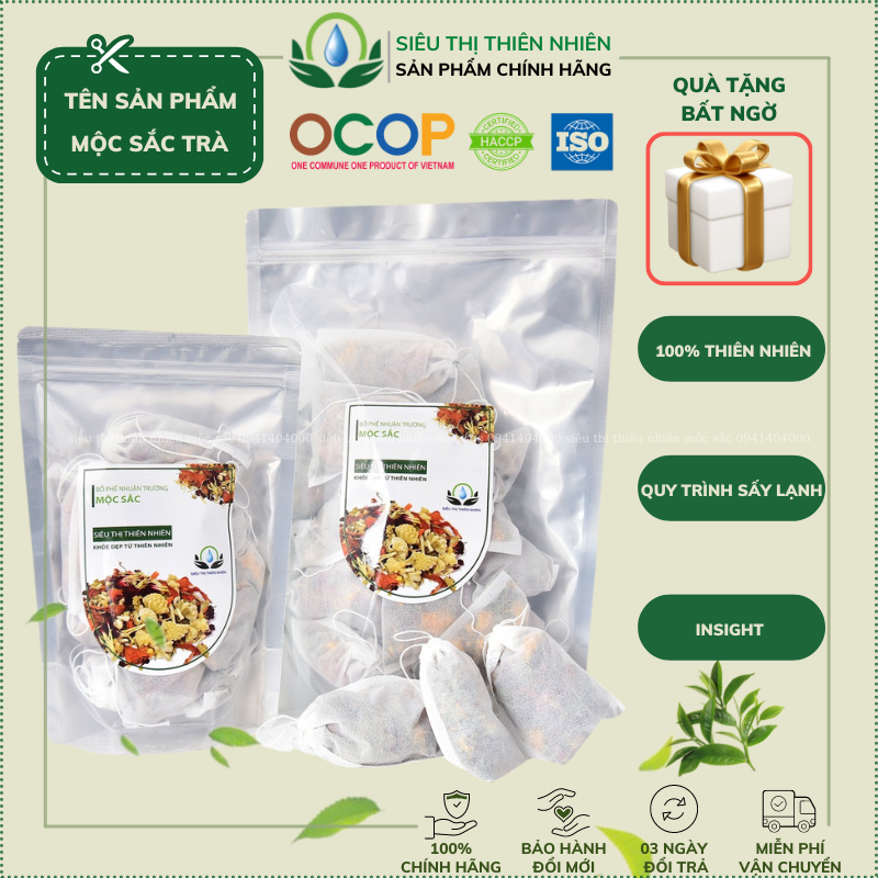 Định Phế Mộc Trà Mộc Sắc Siêu Thị Thiên Nhiên giúp bổ phế nhuận trường làm mát phổi giảm chướng bụng đầy hơi ngăn ngừa táo bón đóng túi zip vệ sinh và dễ bảo quản