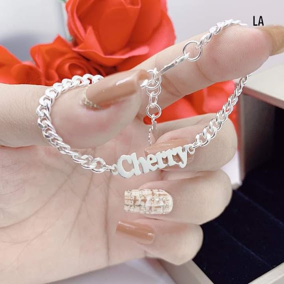 Lăc tay bạc cho bé trai, bé gái khắc tên, Vàng bạc an chi