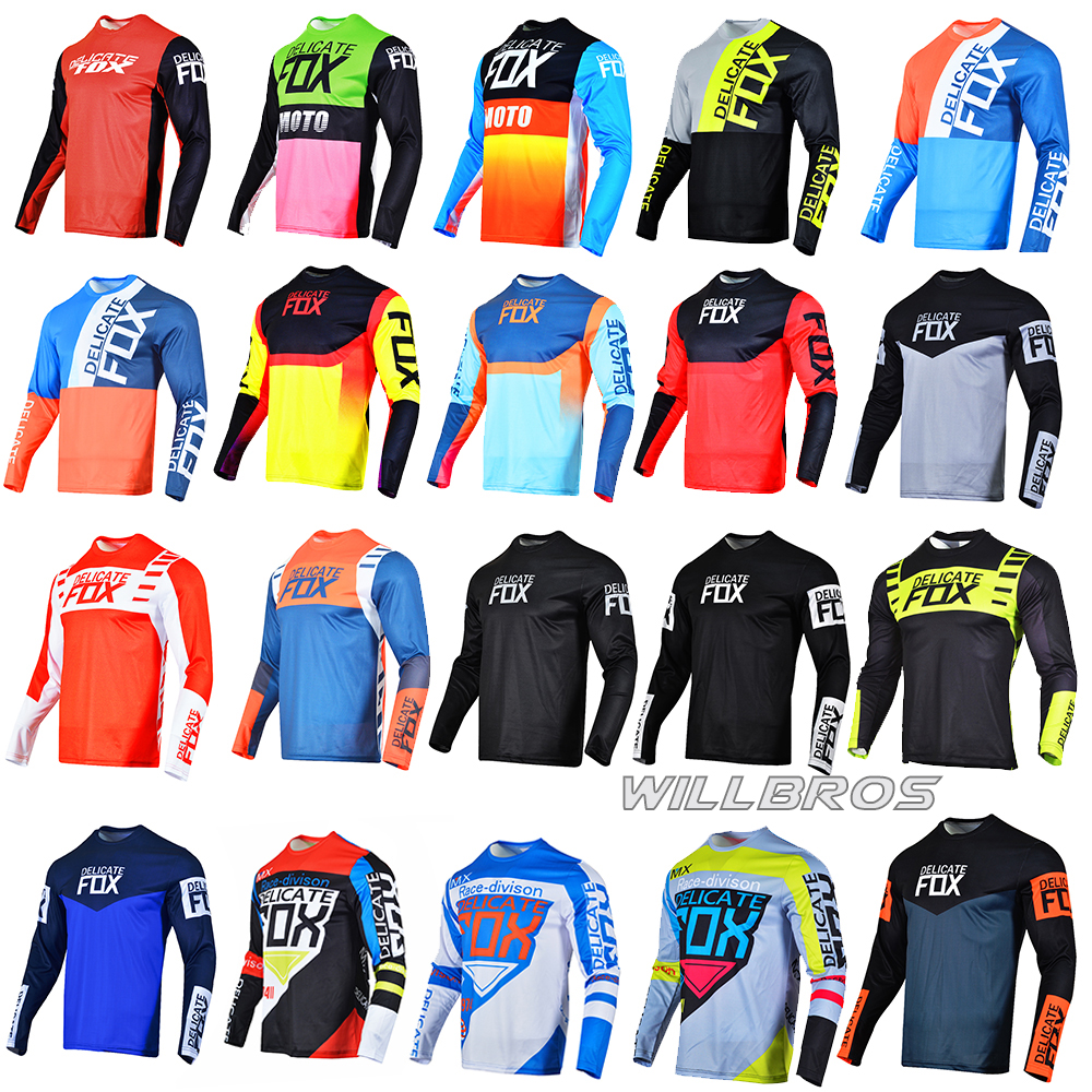 IvaCWwartMotocross Jersey Tinh Tế Fox 180 360 Dài Tay Áo MX BMX DH Dirt ATV Xe Đạp Xe Đạp Moto Motorscycle Mùa Hè Mens Đi Xe Đạp T-Shirt