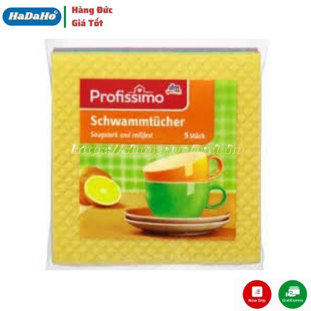 [ HÀNG ĐỨC ] Khắn xốp profissimo, Khăn lau đa năng xốp vải profissimo, khăn lau bát đĩa, bàn ghế, tủ lạnh, được các bà nội trợ Đức tin dùng