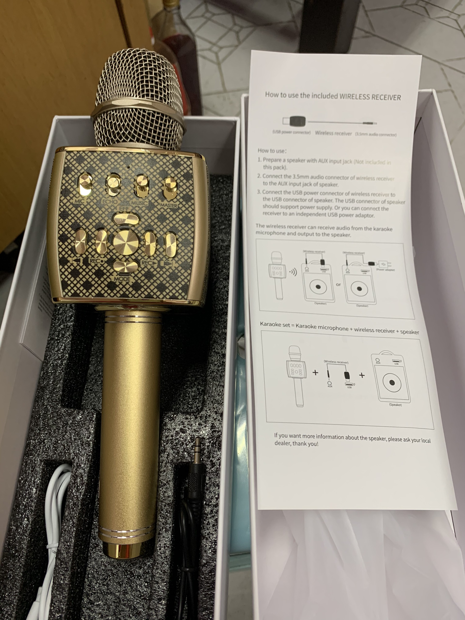 Micro karaoke bluetooth JVJ YS-95 cao cấp, Mic livestream hỗ trợ ngoài ghi âm, thẻ nhớ, usb