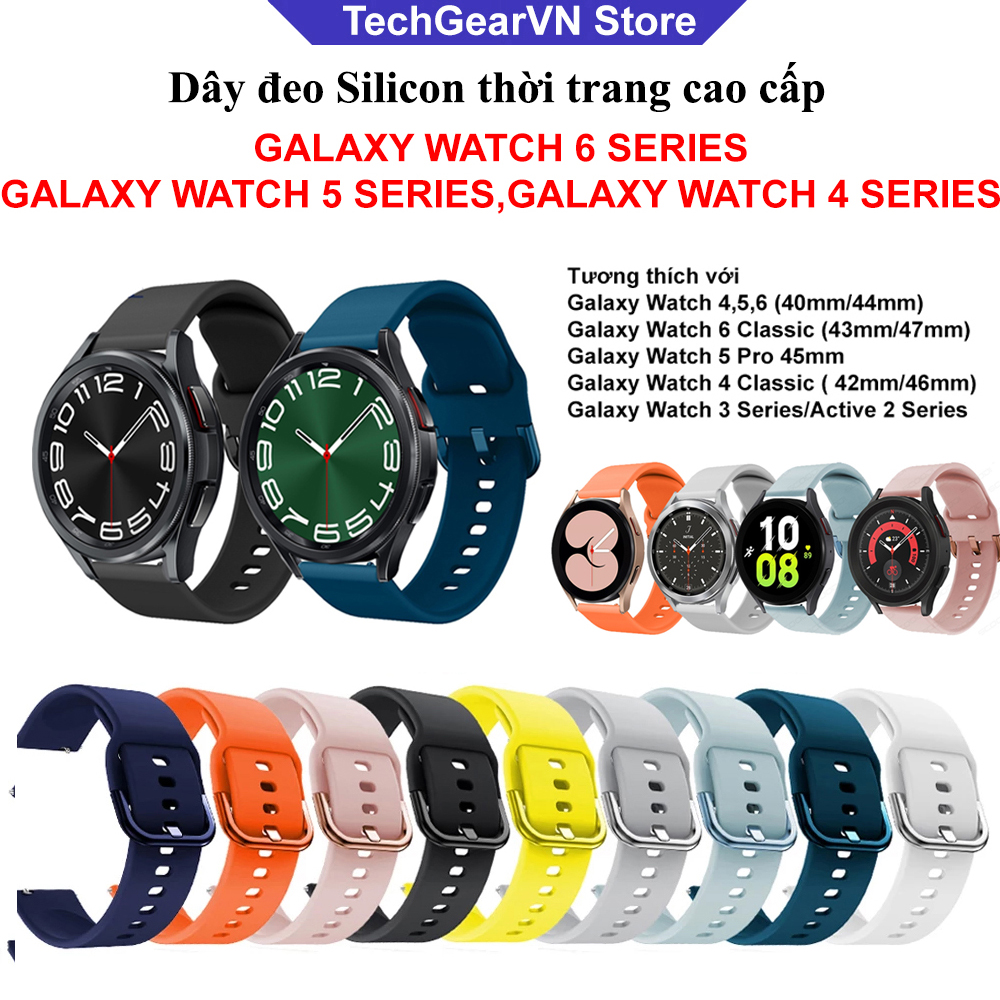 [Galaxy Watch6] Dây đeo silicon mềm mại đồng hồ Samsung Galaxy Watch 6,Watch 5, Watch 4