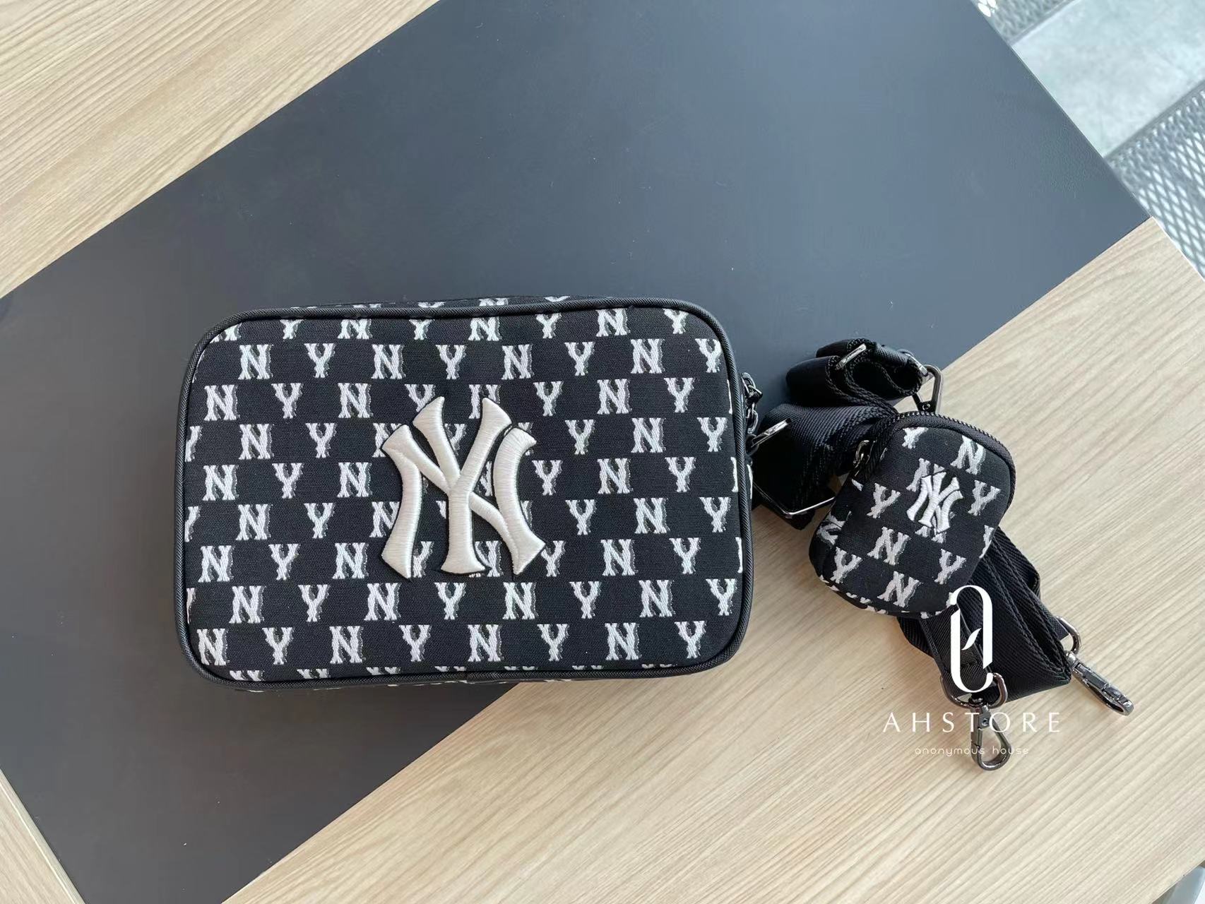 Túi đeo chéo mlb jacquard monogram cross bag new york yankees - đen