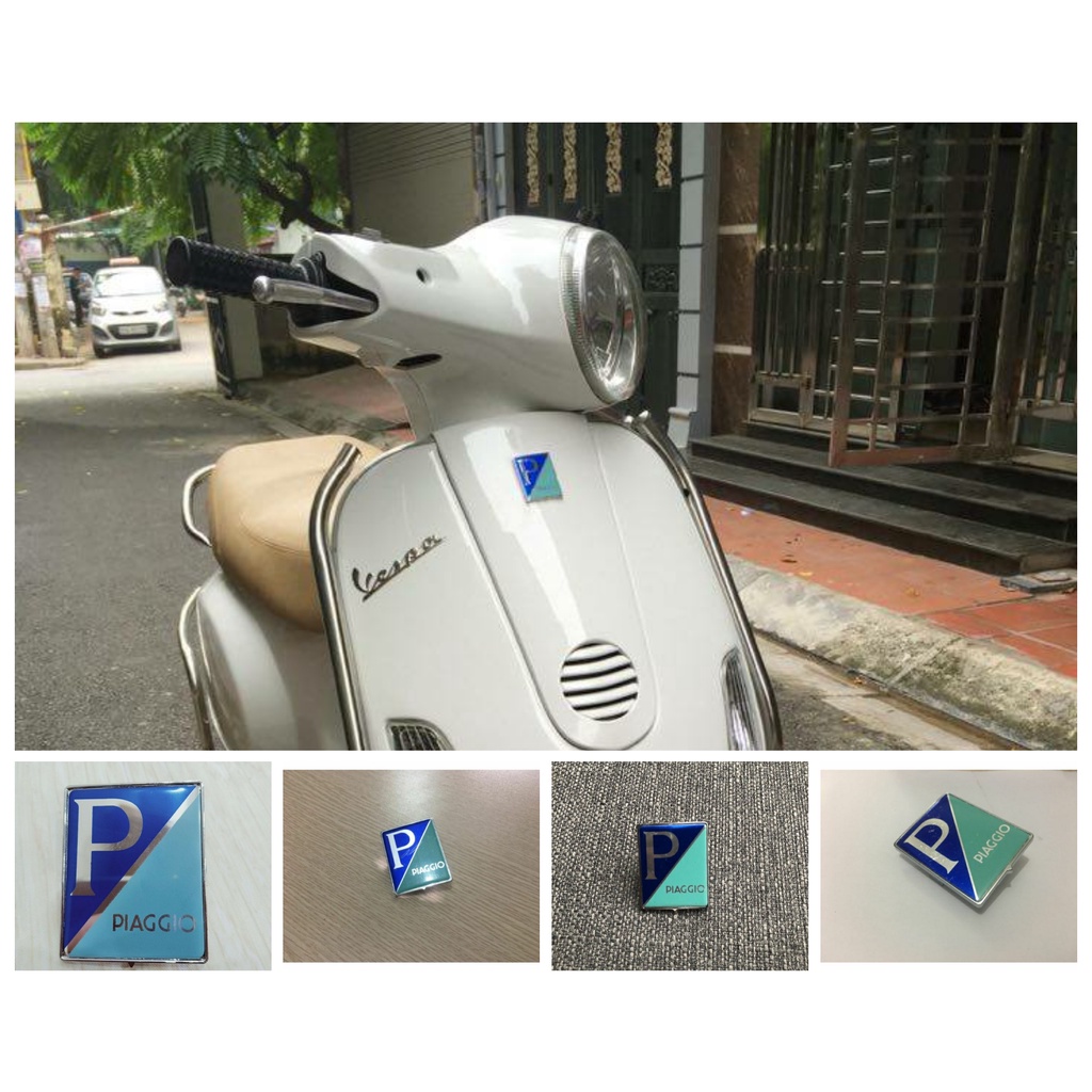 Tem mặt nạ logo Piagio gắn Vespa LX