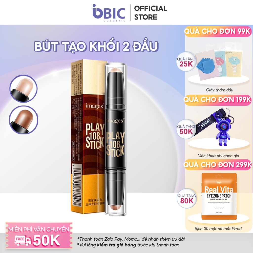 Bút tạo khối che khuyết điểm đa năng lâu trôi tạo khối  giúp khuôn mặt thon gọn highlight IMAGES Play 108 Stick siêu tiện lợi chính hãng nội địa TrungGM-BTK2