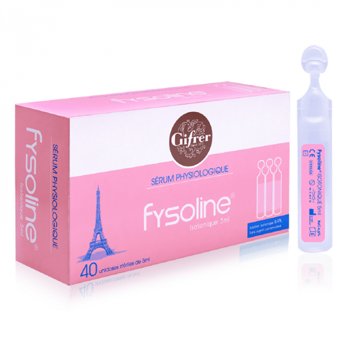 Nước Muối Sinh Lý Pháp Cho Trẻ Sơ Sinh Gifrer - Hộp 40 ống x 5ml - Vệ sinh mắt, mũi cho bé và người lớn