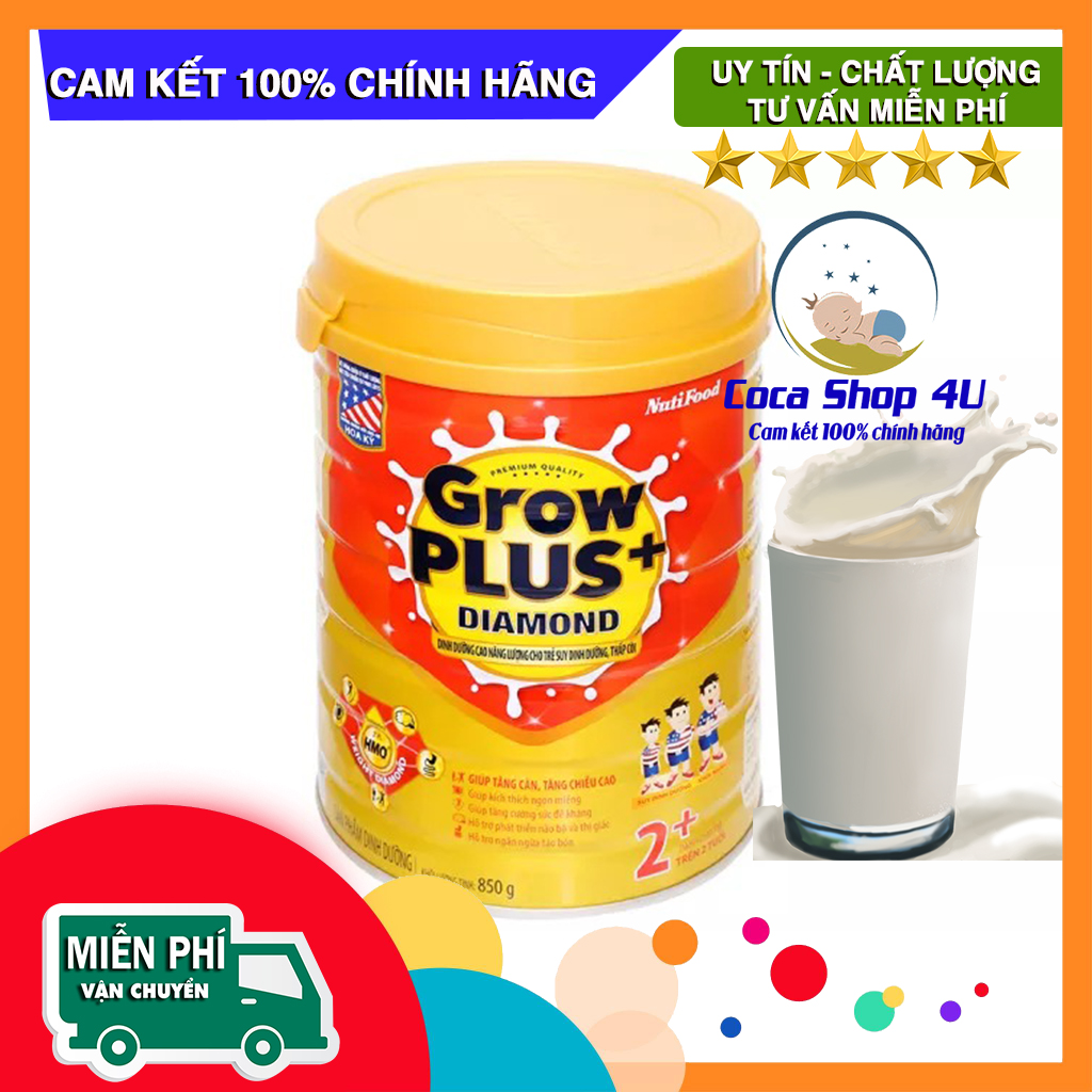 Sữa bột nutifood grow plus+ diamond 2+ lon 850g