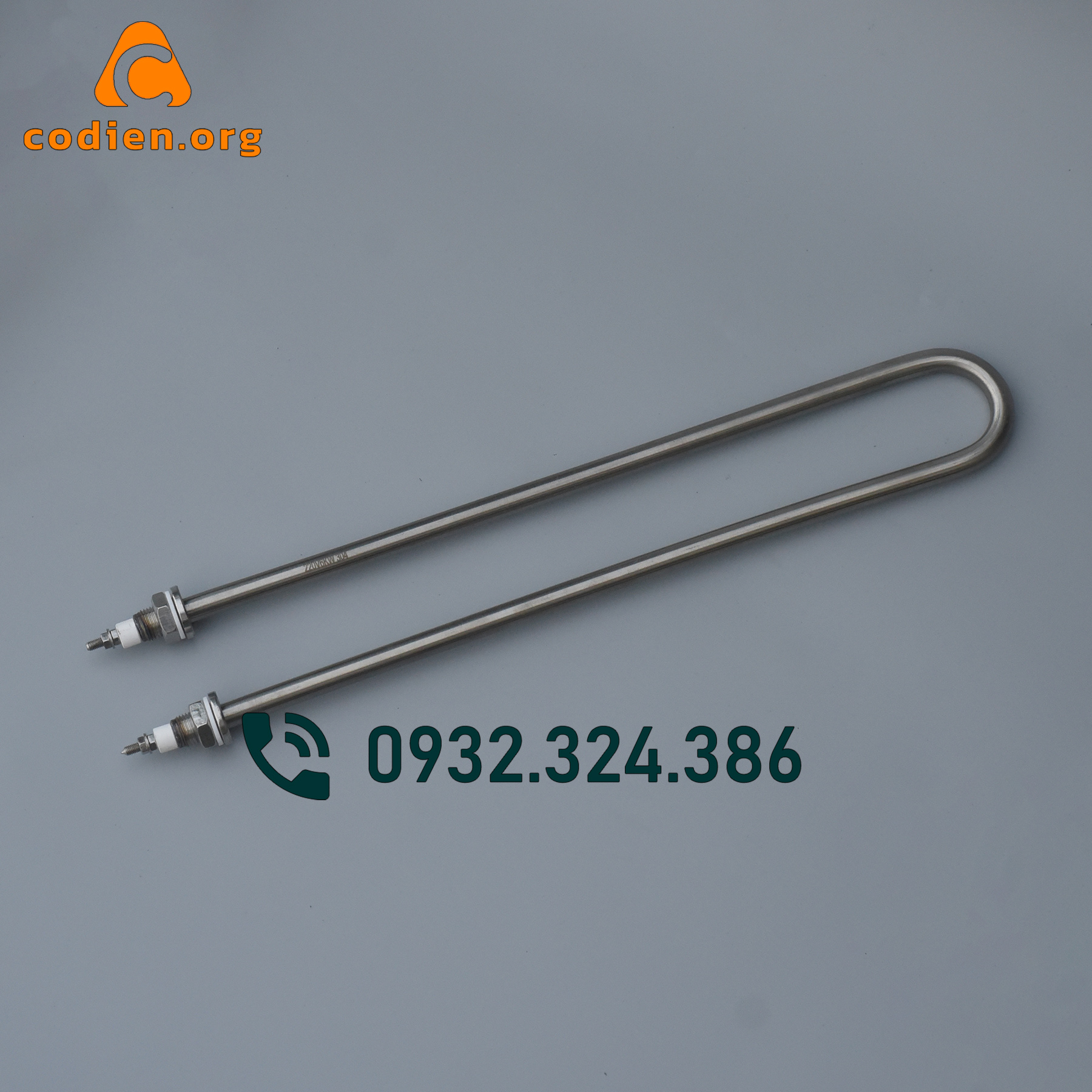 Điện trở đun nước, Thanh nhiệt chữ U dài 50cm, điện áp 220V, 380V dùng để đun nước nóng, đun dung dịch lỏng, nấu chế phẩm chất liệu inox 304