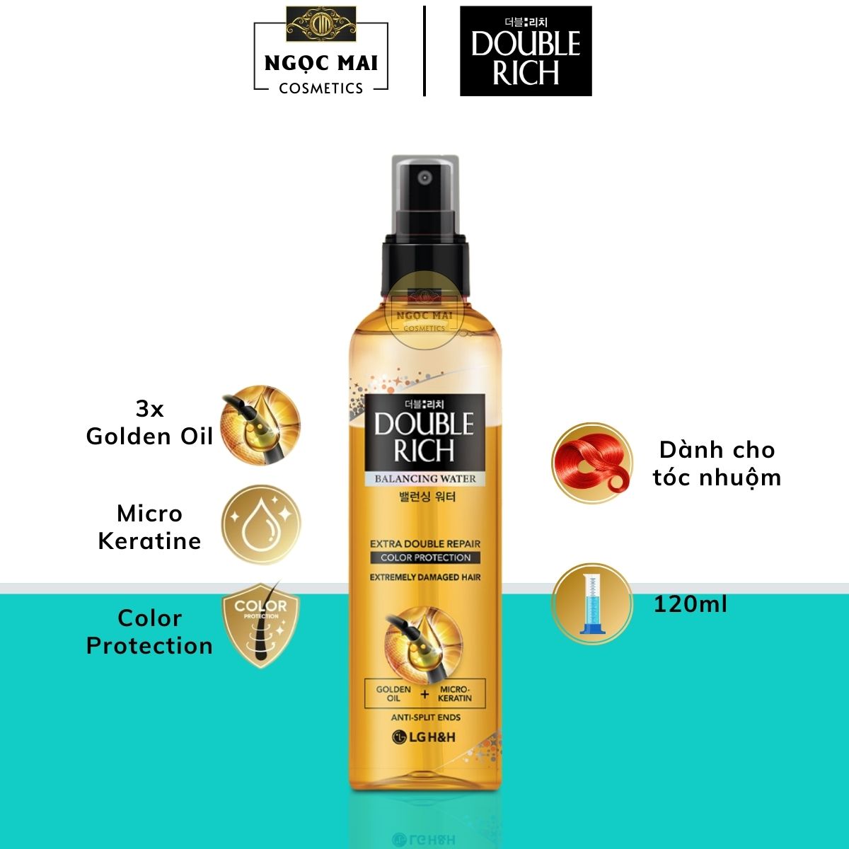 Nước Dưỡng Tóc Dành Cho Tóc Nhuộm Double Rich (120ml - 250ml), Hỗ Trợ Bảo Vệ, Chăm Sóc Tóc