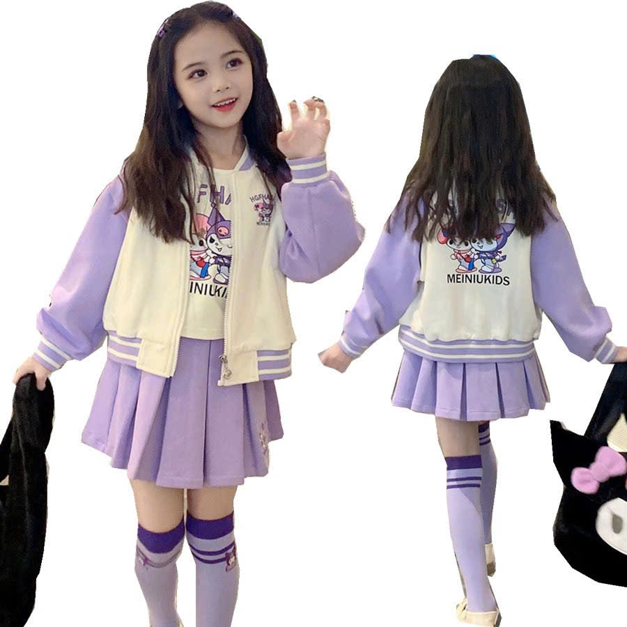 Set chân váy bé gái gồm 3 chi tiết ( áo khoác ngoài, áo thun trong và chân váy), cho bé 4 tuổi trở lên từ 14 đến 50kg, chất nỉ bông dày dặn