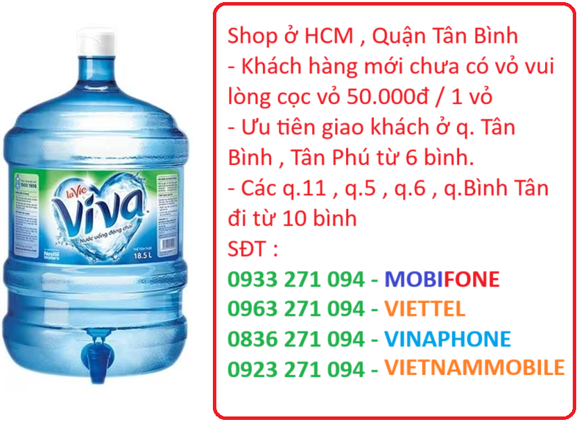 Nước tinh khiết VIVA LAVIE vòi bình 18.5L