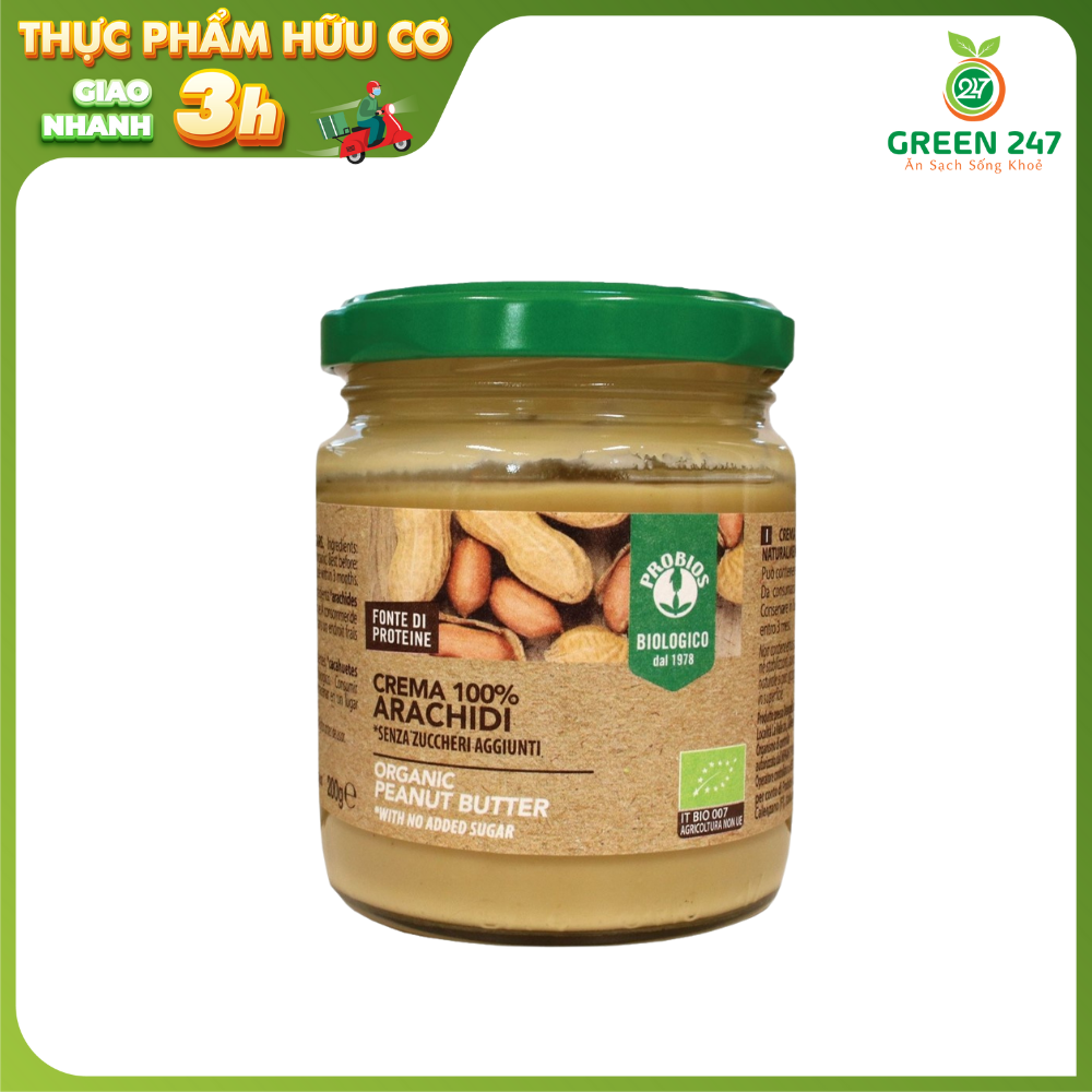 Bơ đậu phộng hữu cơ probios green247 200g pvn316 chính hãng