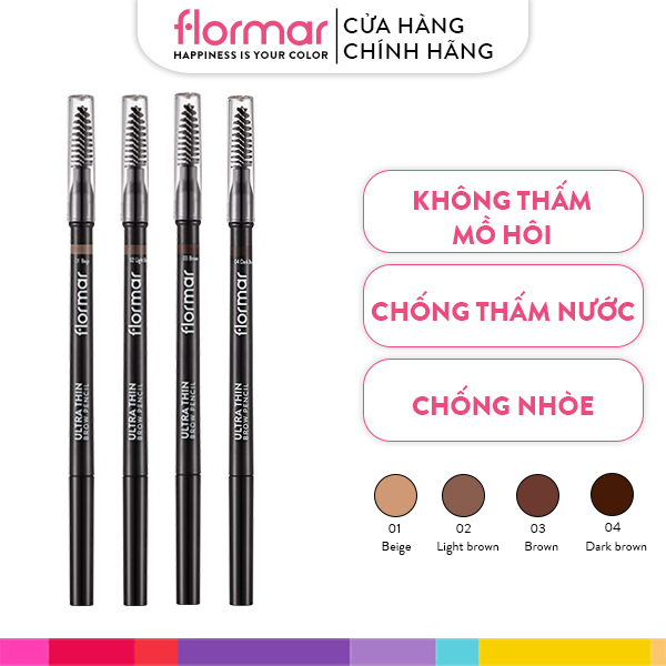 Quà tặng không bán Flormar Chì kẻ mày Ultra Thin Brow Pencil 0.14g