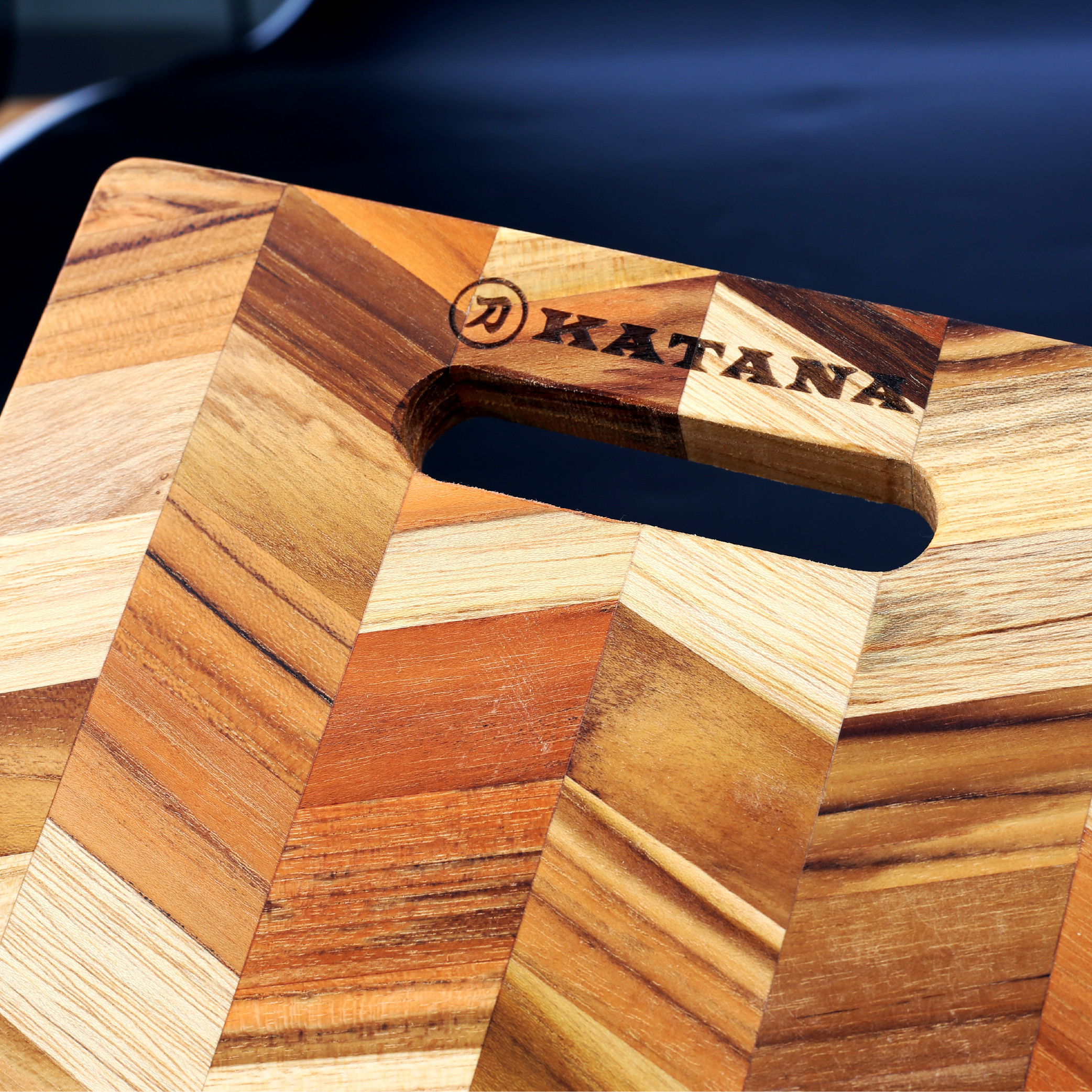 Thớt gỗ teak cao cấp KATANA - Thớt ghép chéo hình chữ nhật size to
