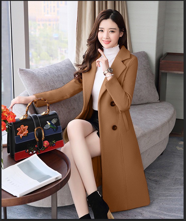 ÁO KHOÁC DẠ CỔ VEST PHỐI 4 NÚT XINH XẮN . QC450849
