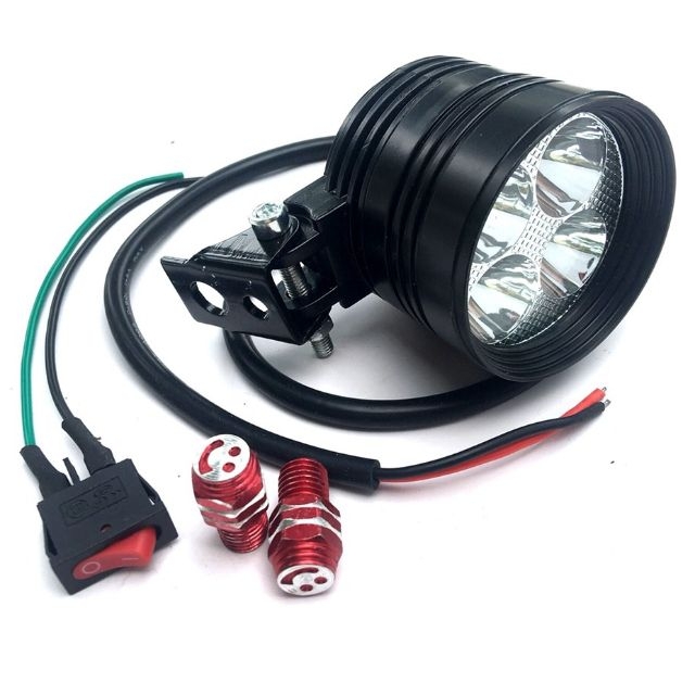 Đèn trợ sáng  L4 ngắn 3 chế độ Lắp  chân Gương.Tăng công tắc