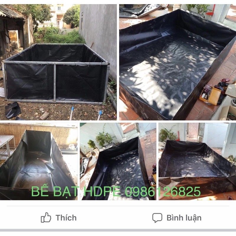 Bể bạt nuôi cá, lươn, ốc, ếch -Ươm con giống bằng HDPE kt 2x1x0.5