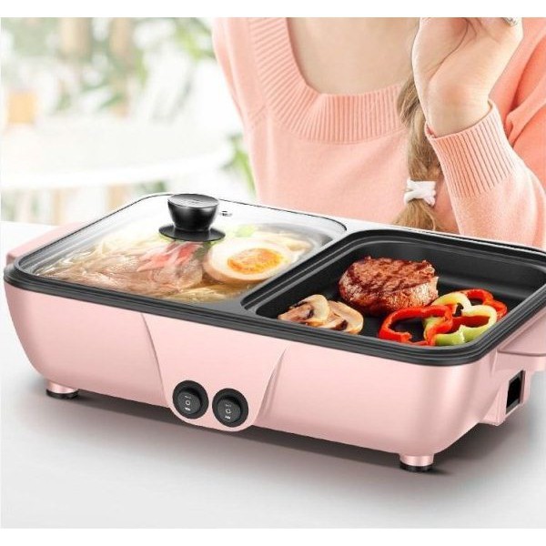 Nồi nướng,lẩu đa năng mini 2 trong 1