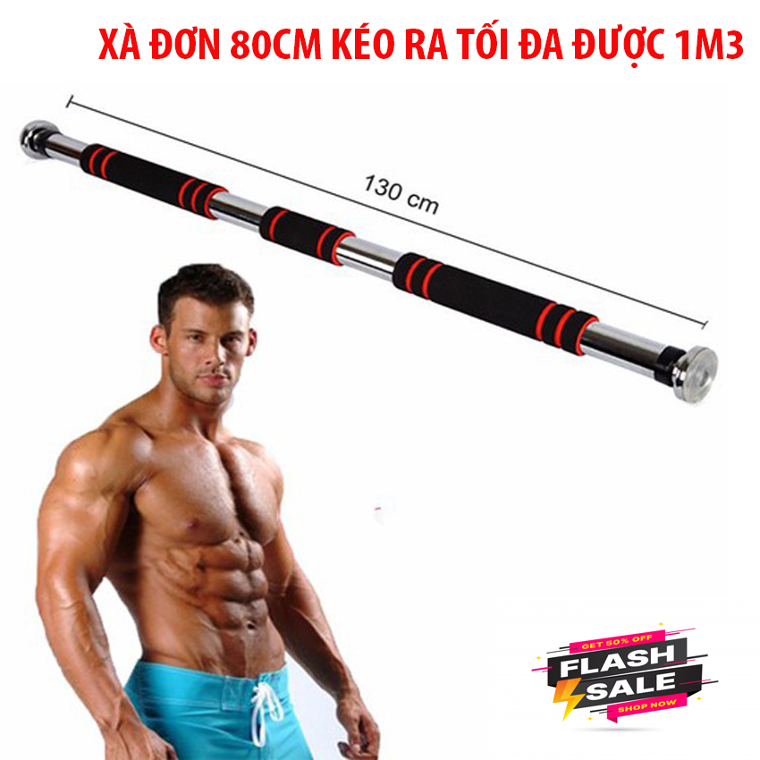 Xà Đơn Treo Tường, Xà đơn (80-130cm) Thế Hệ Mới 2020 cải tiến vượt trội không ghỉ loại dày chất lượng tốt có đệm mút êm tay tạo cảm giác thoải mái khi tập gym- Bảo hành 12 Tháng SHOP BACK