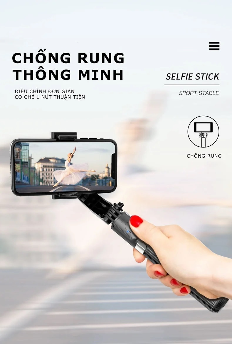 [ SIÊU SALE ] Thiết Bị Chống Rung Khi Quay Phim.Tay Cầm Gimbal Bluetooth Chống Rung 3 Trục Cho Điện Thoại - L08, GẬY CHỐNG RUNG GIMBAL STABILIZER L08 - Selfie Stick Tripod, Selfieshow L08 Gimbal Cầm Tay Ổn Định Hỗ Trợ Quay Video Youtube,