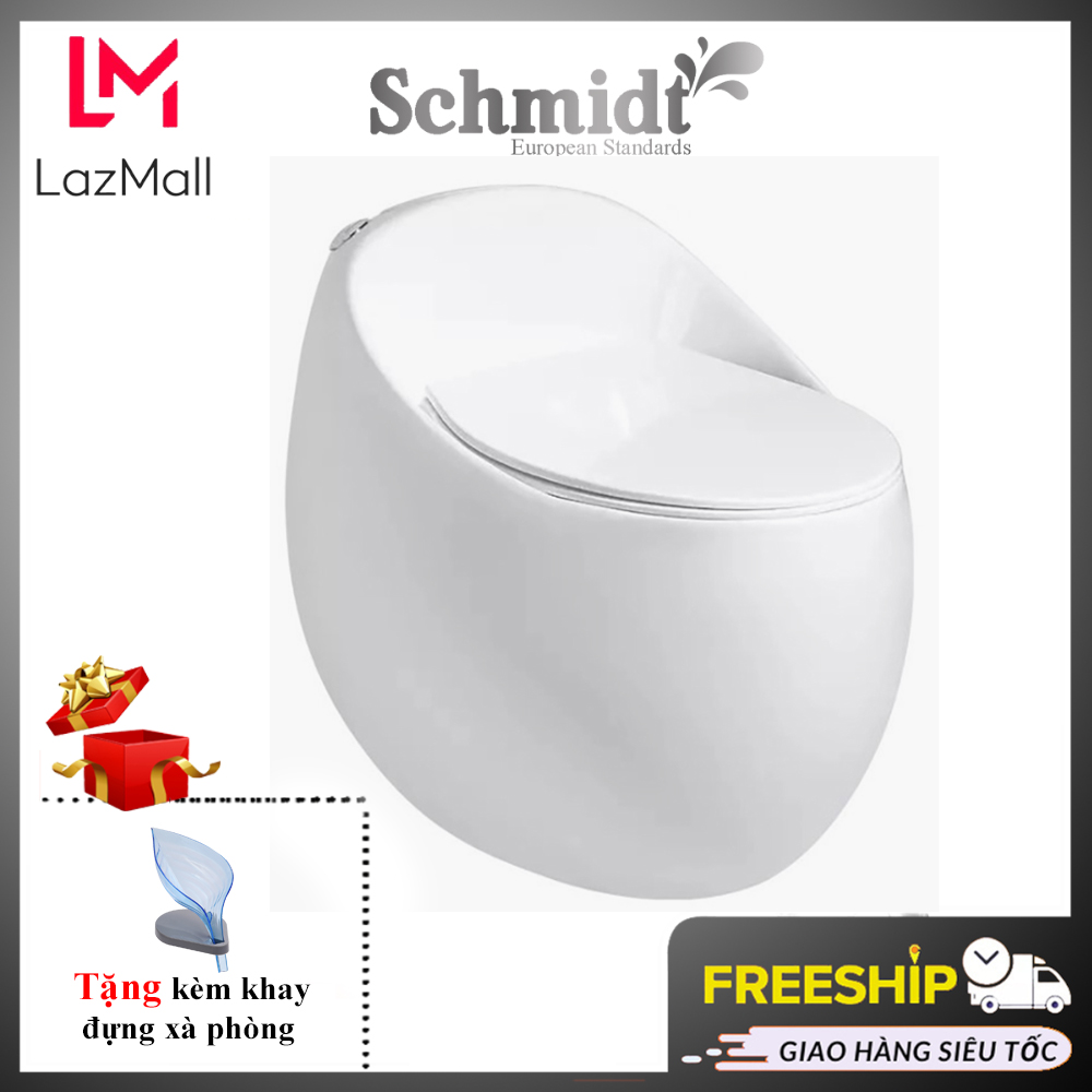 Bồn cầu trứng schmidt, bồn cầu một khối nhập khẩu cao cấp, thiết kế hiện đại sang trọng phù hợp với mọi kiểu dáng phòng tắm-hàng chính hãng, bảo hành 5 năm