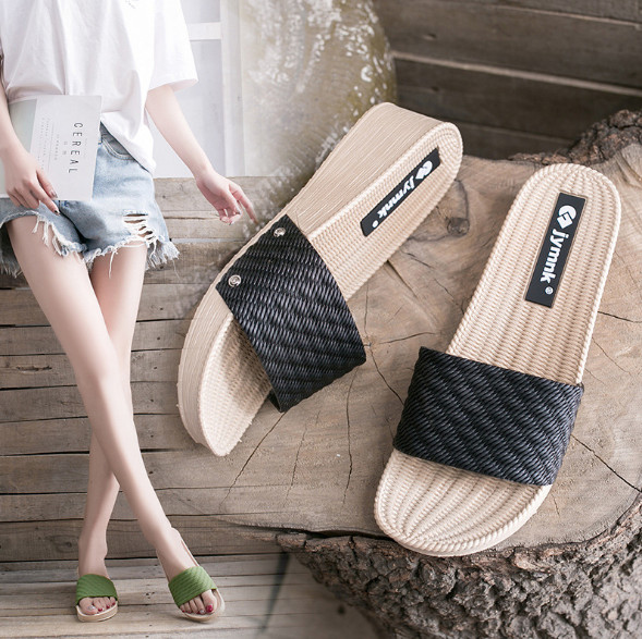 Dép nữ cao 5 phân đế đặc thời trang quai ngang kiểu mới siêu bền đẹp DN05