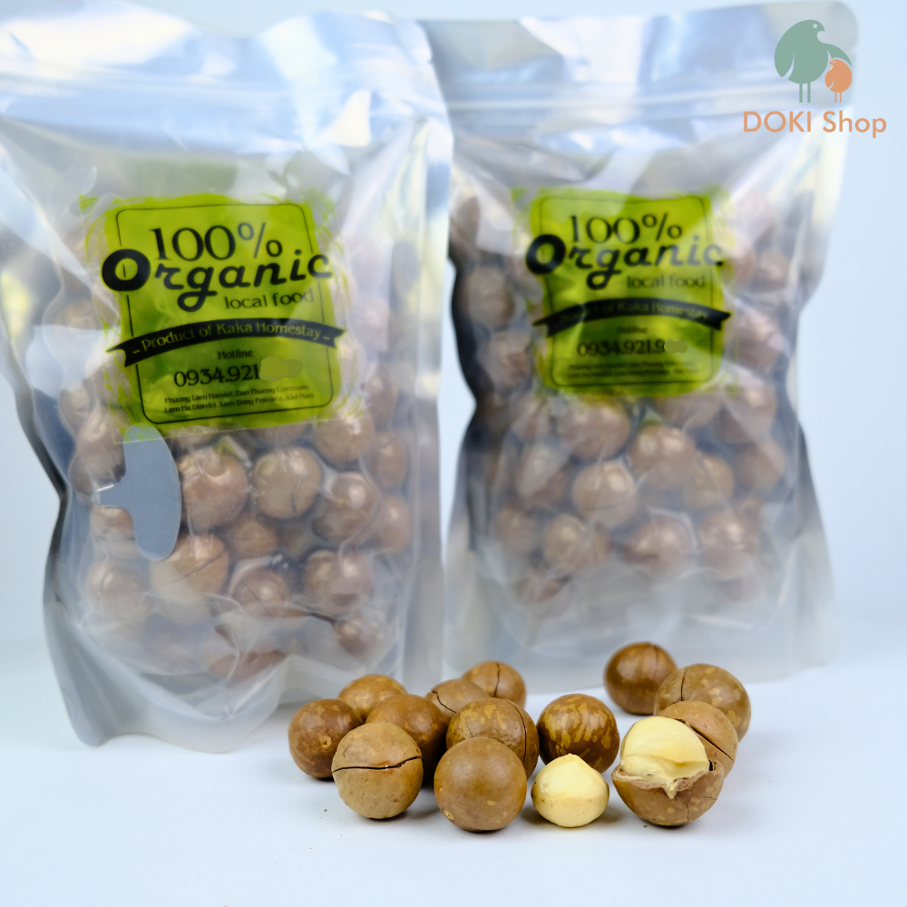 Hạt mắc ca Hữu cơ Organic 100% sấy khô nứt vỏ 500g, thơm ngon, vị ngọt