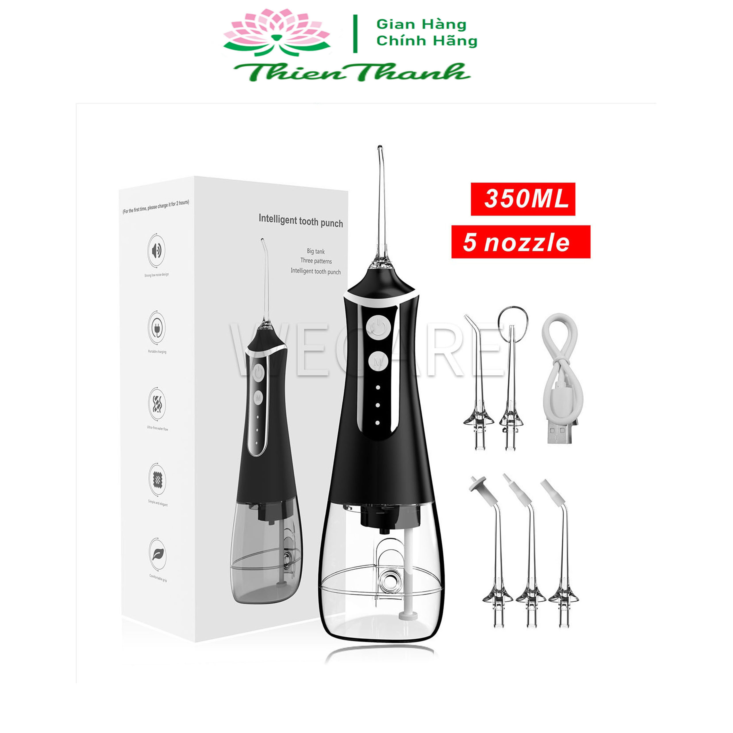 Máy tăm nước cao cấp Inltelligent L10, 3 chế độ 5 đầu tăm siêu sạch