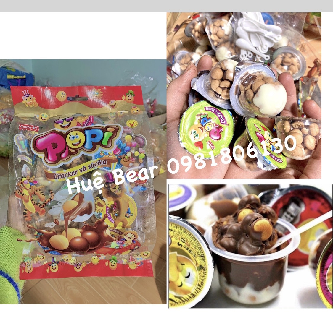 Bịch Bánh quy socola kem viên poppit