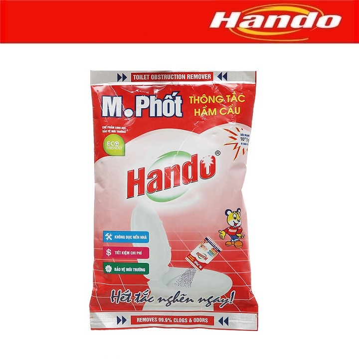 Gói bột thông tắc khử mùi hầm cầu bể phốt 215g Hando HD06