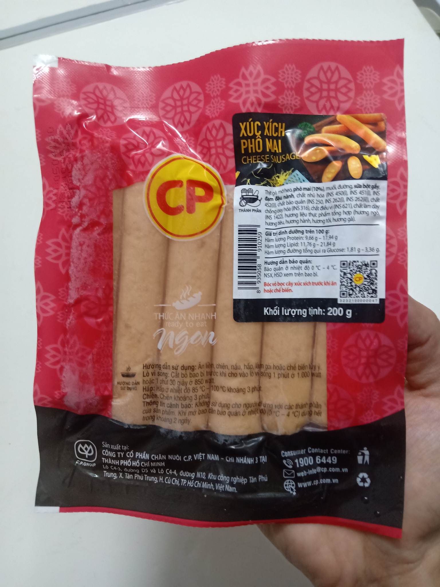 [ HCM ] Xúc Xích Phô Mai CP ( 200g ) giao nhanh 2h