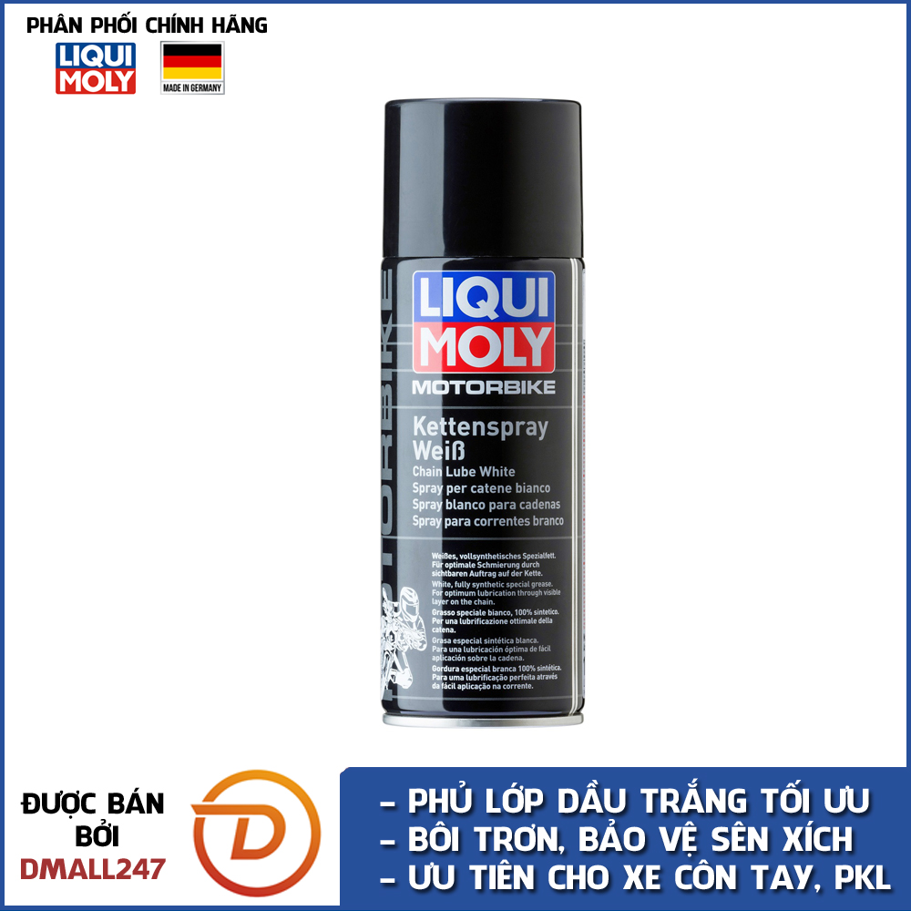 Chai xịt bảo dưỡng sên xích dầu trắng Liqui Moly 1591 - Dmall247, chăm sóc xe chuyên dụng