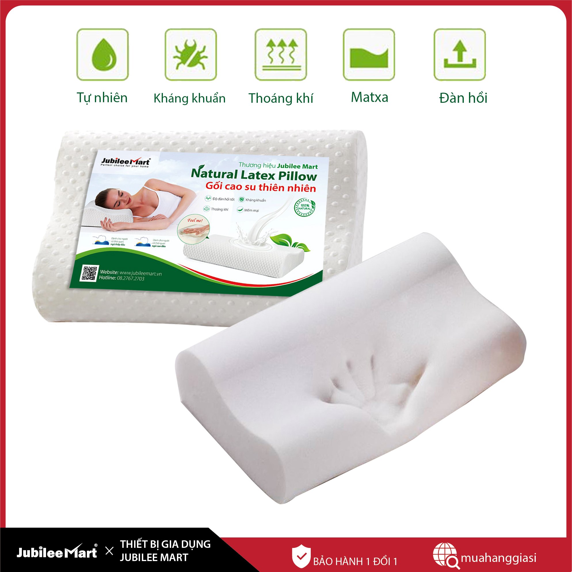 [ SIÊU SALE] [MIỄN PHÍ GIAO HÀNG] Gối Cao Su Non Chống Đau Cột Sống - Gối Cao Su Dành Cho Người Hay Ngủ Ngáy - Giúp Cho Bạn Có Giấc Ngủ Sâu – Hàng Chính Hãng - BẢO HÀNH 1 ĐỔI 1